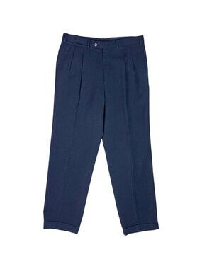 Ermenegildo Zegna Vintage Wool Pleated Trousers Charcoal Men’s 52 IT Large